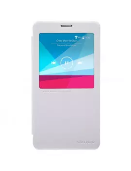 Cover Flip S-View Sparkle in Ecopelle per Samsung Galaxy Note 4 N910 Bianco