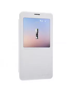 Cover Flip S-View Sparkle in Ecopelle per Samsung Galaxy Note 4 N910 Bianco