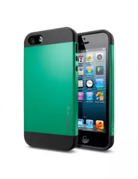 Cover Slim Armor TPU Policarbonato per iPhone 5 5S Verde Smeraldo
