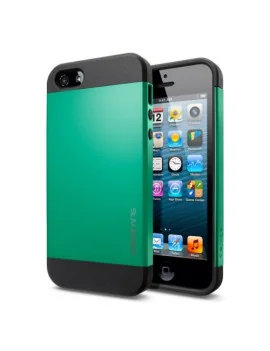 Cover Slim Armor TPU e Policarbonato per Apple iPhone 5 5S Verde Smeraldo