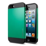 Cover Slim Armor TPU e Policarbonato per Apple iPhone 5 5S Verde Smeraldo