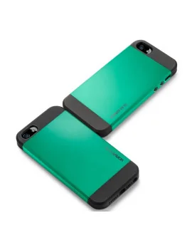 Cover Slim Armor TPU e Policarbonato per Apple iPhone 5 5S Verde Smeraldo