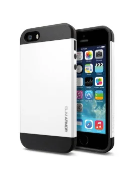 Cover Slim Armor TPU e Policarbonato per Apple iPhone 5 5S (Bianco)
