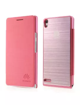 Cover Rigida per Huawei Ascend P6 Metal Style Rosa