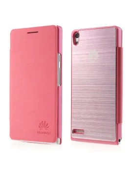 Cover Rigida per Huawei Ascend P6 Metal Style (Rosa)