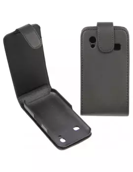 Cover Flip Verticale in Ecopelle per Samsung Galaxy Ace S5830 Nero