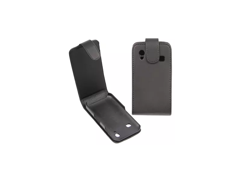Cover Flip Verticale in Ecopelle per Samsung Galaxy Ace S5830 Nero
