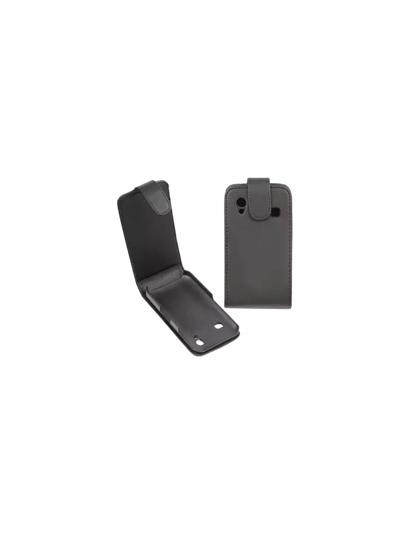 Cover Flip Verticale in Ecopelle per Samsung Galaxy Ace S5830 Nero