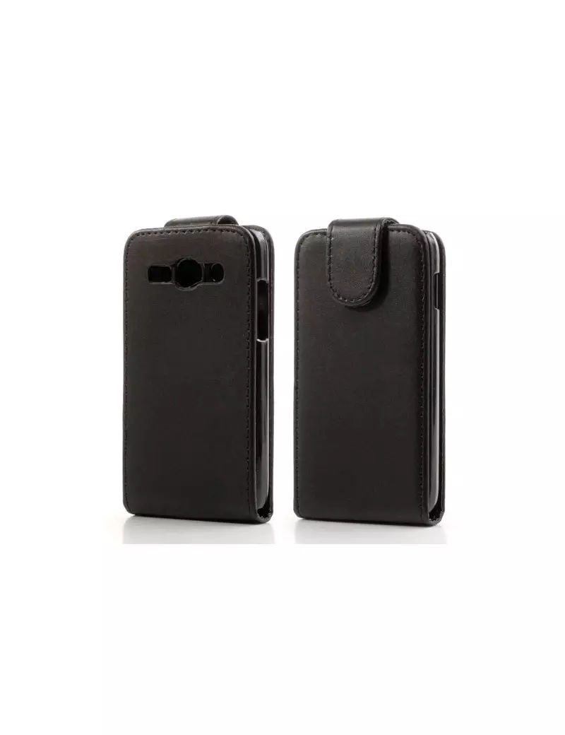 Cover Flip Verticale in Ecopelle per Samsung Galaxy Ace 3 S7275 Nero