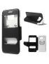 Cover Flip S-View Doppia Finestra in Ecopelle per Samsung Galaxy S6 G920 Nero
