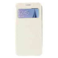 Cover Flip S-View Curve Line in Ecopelle per Samsung Galaxy S6 G920 (Bianco)