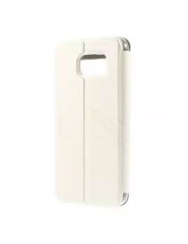 Cover Flip S-View Curve Line in Ecopelle per Samsung Galaxy S6 G920 Bianco