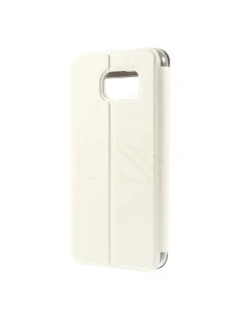 Cover Flip S-View Curve Line in Ecopelle per Samsung Galaxy S6 G920 (Bianco)