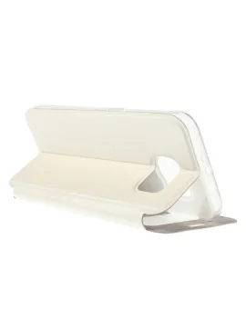 Cover Flip S-View Curve Line in Ecopelle per Samsung Galaxy S6 G920 (Bianco)
