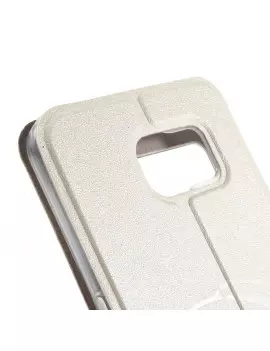 Cover Flip S-View Curve Line in Ecopelle per Samsung Galaxy S6 G920 Bianco