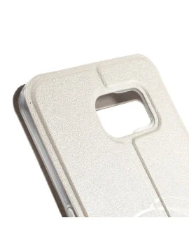 Cover Flip S-View Curve Line in Ecopelle per Samsung Galaxy S6 G920 (Bianco)