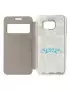 Cover Flip S-View Curve Line in Ecopelle per Samsung Galaxy S6 G920 Bianco