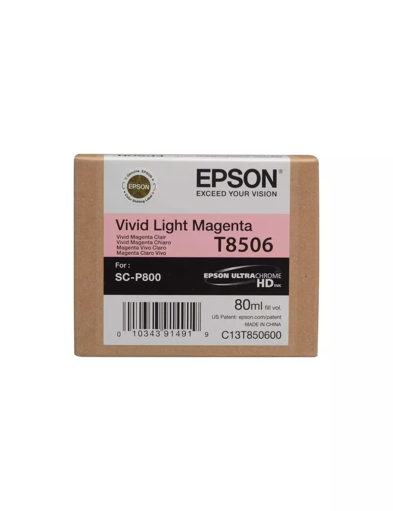 Cartuccia Originale Epson T850600 (Magenta Chiaro 80 ml)