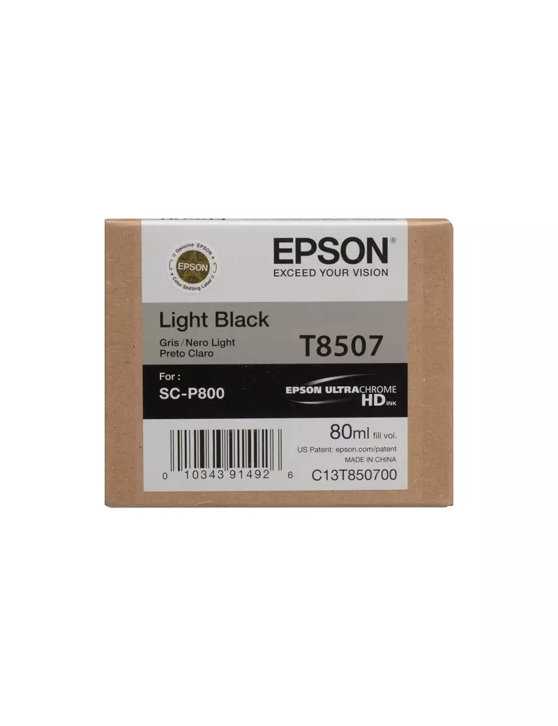 Cartuccia Originale Epson T850700 (Nero Chiaro 80 ml)