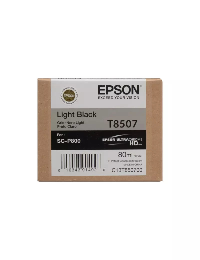Cartuccia Originale Epson T850700 (Nero Chiaro 80 ml) Cartuccia Originale Epson T850700 (Nero Chiaro 80 ml)