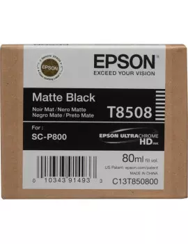 Cartuccia Originale Epson T850800 (Nero Opaco 80 ml)