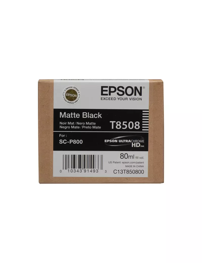 Cartuccia Originale Epson T850800 (Nero Opaco 80 ml)