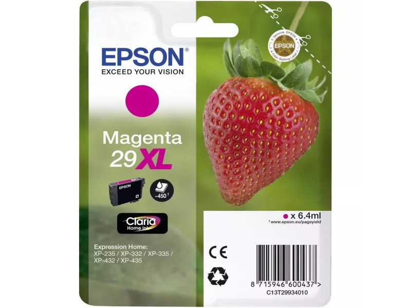 Cartuccia Originale Epson T299340 29XL (Magenta XL 450 pagine)