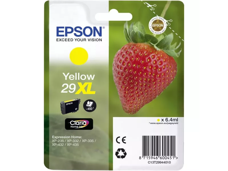Cartuccia Originale Epson T299440 29XL (Giallo XL 450 pagine)