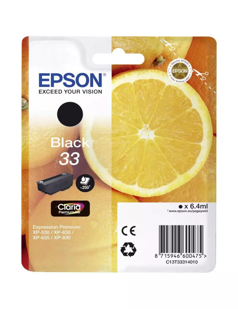 Cartuccia Originale Epson T333140 (Nero 250 pagine) Cartuccia Originale Epson T333140 (Nero 250 pagine)