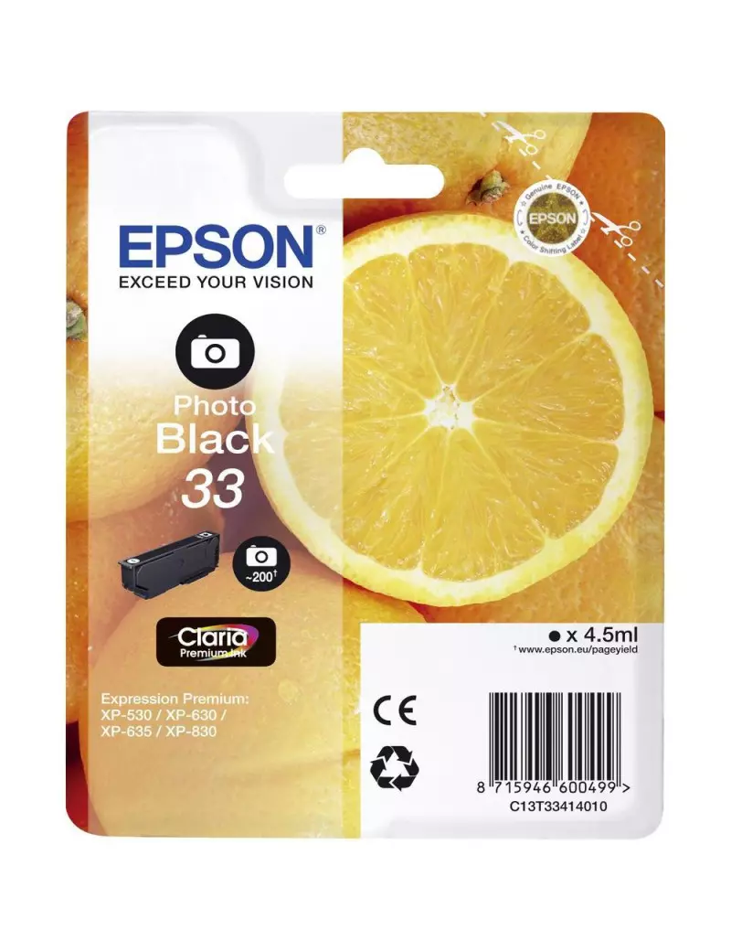 Cartuccia Originale Epson T334140 (Nero Foto 300 pagine)