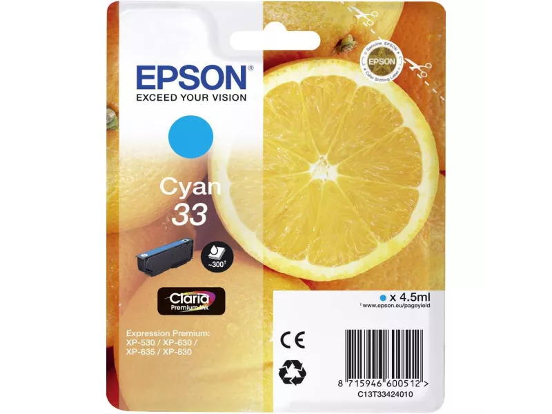 Cartuccia Originale Epson T334240 (Ciano 300 pagine)