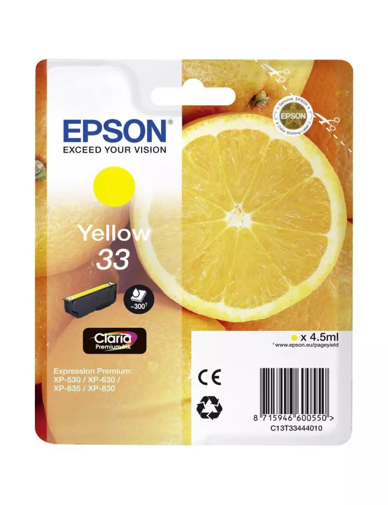 Cartuccia Originale Epson T334440 (Giallo 300 pagine)