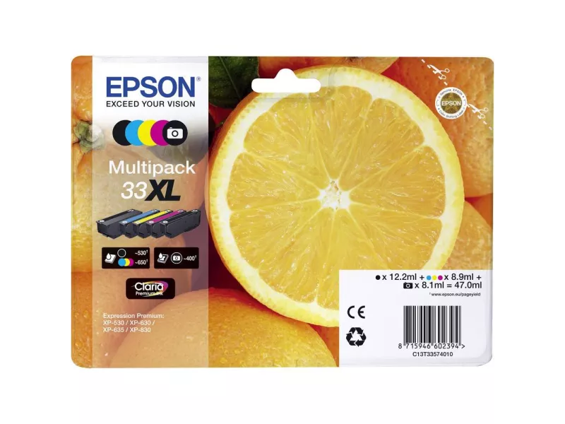 Multipack Cartucce Originali Epson T335740 33XL (Nero e Colori XL Conf. 5)