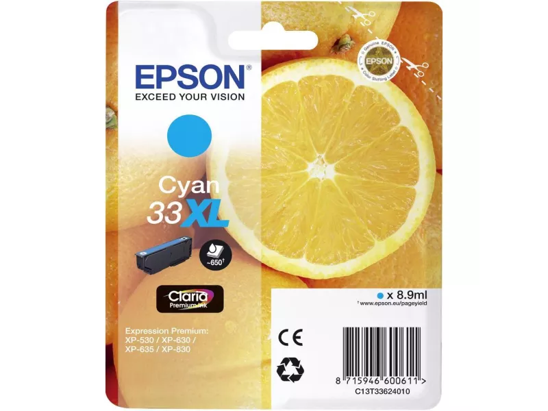 Cartuccia Originale Epson T336240 (Ciano XL 650 pagine)