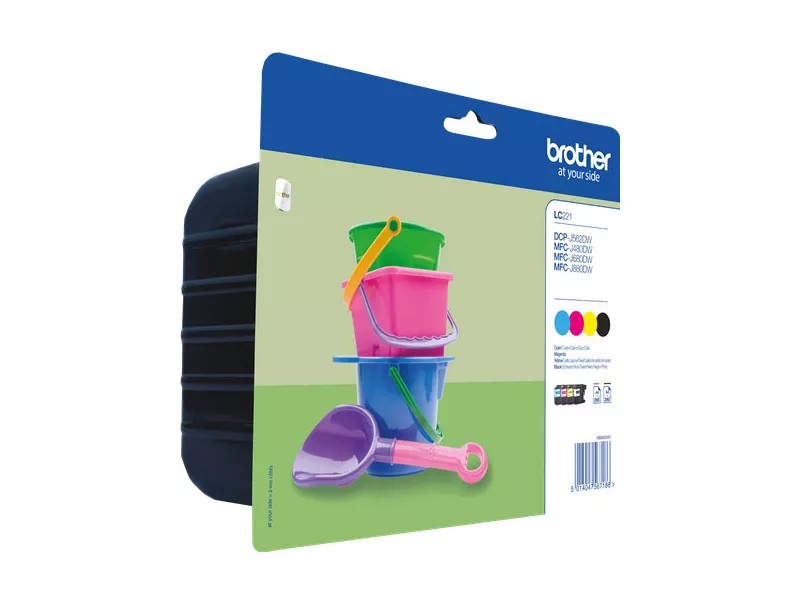 Multipack Cartucce Originali Brother LC-221VALBPDR (Nero e Colori Conf. 4)