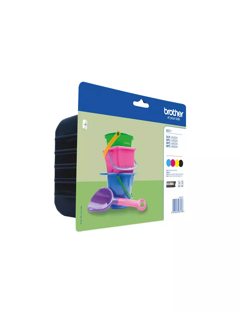 Multipack Cartucce Originali Brother LC-221VALBPDR (Nero e Colori Conf. 4) Multipack Cartucce Originali Brother LC-221VALBPDR (Nero e Colori Conf. 4)