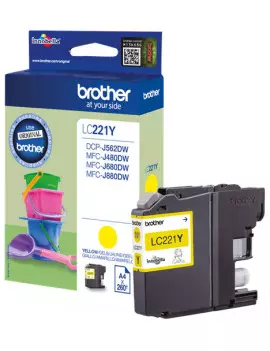 Cartuccia Originale Brother LC-221Y (Giallo 260 pagine)