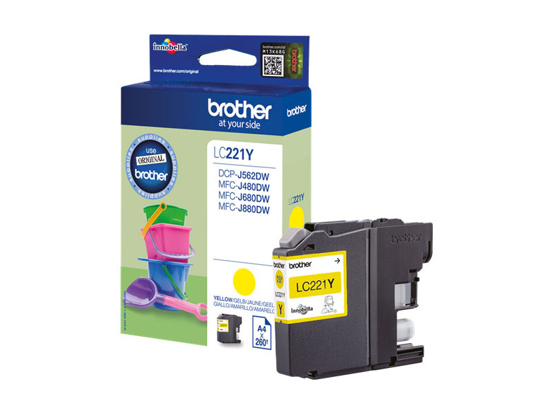 Cartuccia Originale Brother LC-221Y (Giallo 260 pagine) Cartuccia Originale Brother LC-221Y (Giallo 260 pagine)