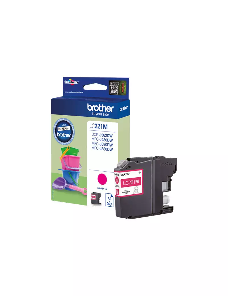 Cartuccia Originale Brother LC-221M (Magenta 260 pagine) Cartuccia Originale Brother LC-221M (Magenta 260 pagine)