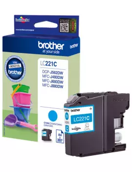 Cartuccia Originale Brother LC-221C (Ciano 260 pagine)