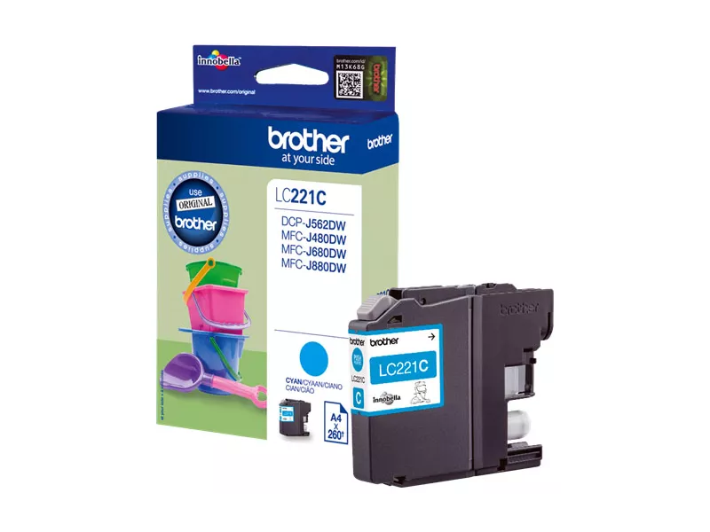 Cartuccia Originale Brother LC-221C (Ciano 260 pagine)
