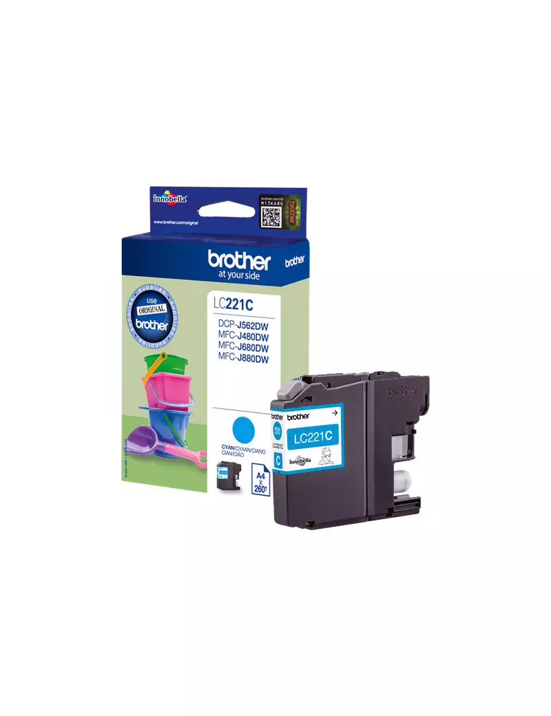 Cartuccia Originale Brother LC-221C (Ciano 260 pagine) Cartuccia Originale Brother LC-221C (Ciano 260 pagine)
