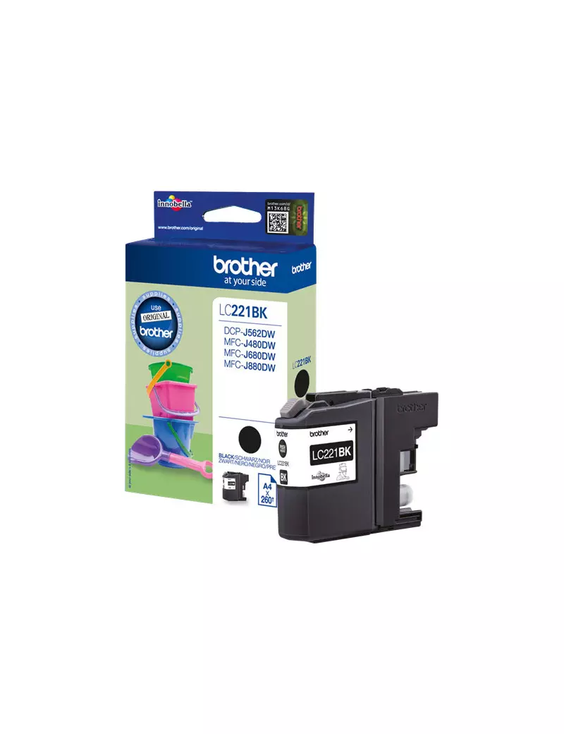 Cartuccia Originale Brother LC-221BK (Nero 260 pagine) Cartuccia Originale Brother LC-221BK (Nero 260 pagine)