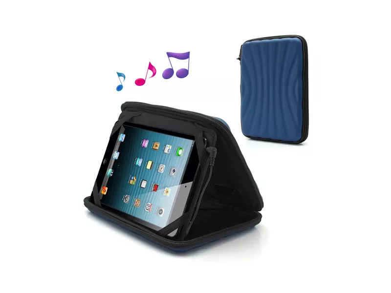 Custodia Casse Audio Stereo Speaker iPad mini Blu