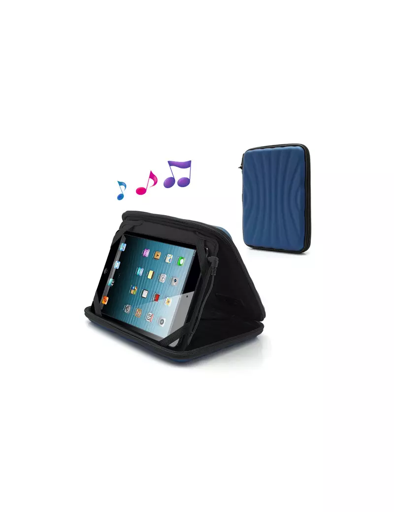 Custodia Casse Audio Stereo Speaker iPad mini Blu