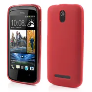 Cover in Silicone Jelly Antiscivolo per HTC Desire 500 506E (Rosso)
