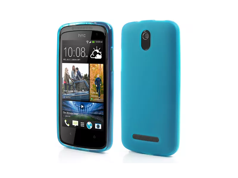 Cover in Silicone Antiscivolo per HTC Desire 500 506E Blu 4054048105551