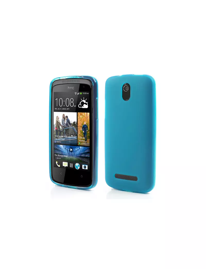 Cover in Silicone Antiscivolo per HTC Desire 500 506E Blu 4054048105551 Cover in Silicone Antiscivolo per HTC Desire 500 506E Blu 4054048105551