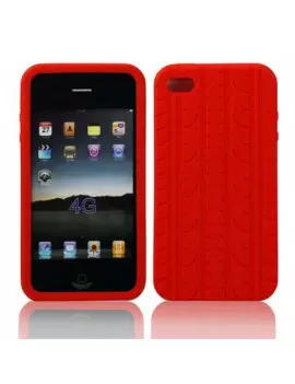 Cover in Silicone Pneumatico per iPhone 4 4S Rosso