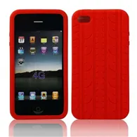 Cover Silicone Pneumatico per Apple iPhone 4 4S (Rosso)